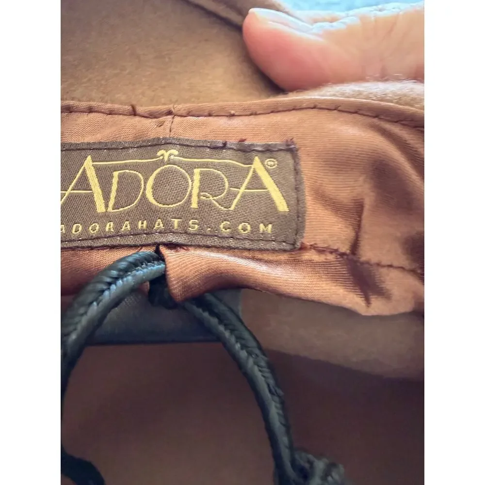 Adora 100% Wool Camel Cloche Hat One Size Braided Trim Side Bow Boho Classic